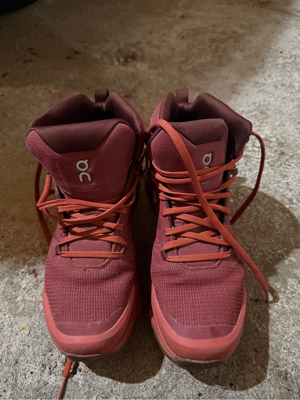 On Cloudrock Women’s Red Hiking Boots